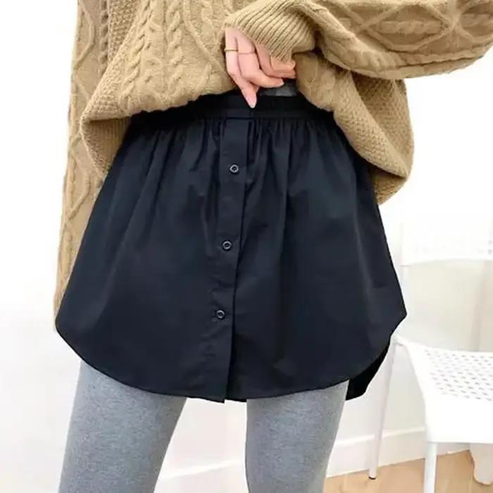 Sous-jupe détachable pour femmes, fausse chemise, jupe irrégulière, chemisier à queue, extension en coton, faux ourlet, Mini jupe, faux ourlet, 6 tailles