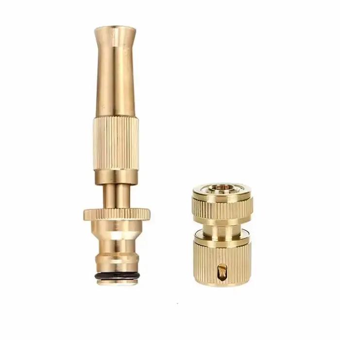Buse de pulvérisation pistolet à eau en laiton haute pression arroseur à pulvérisation directe connecteur rapide tuyau d'arrosage domestique pistolet réglable
