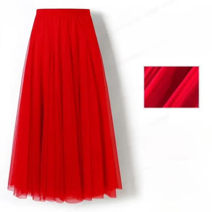 Jupe plissée évasée en maille pour femme