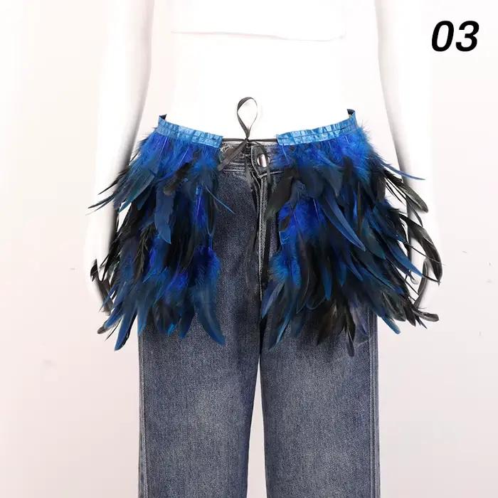 Jupe de plumes de Festival, boule de maquillage d'halloween, Costume Punk gothique, accessoires de spectacle sur scène, Mini jupe courte de fête pour femmes