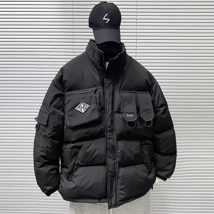 Parka à col montant pour hommes, doudoune décontractée, manteau rembourré optique, vêtements d'hiver, mode coréenne, nouveau