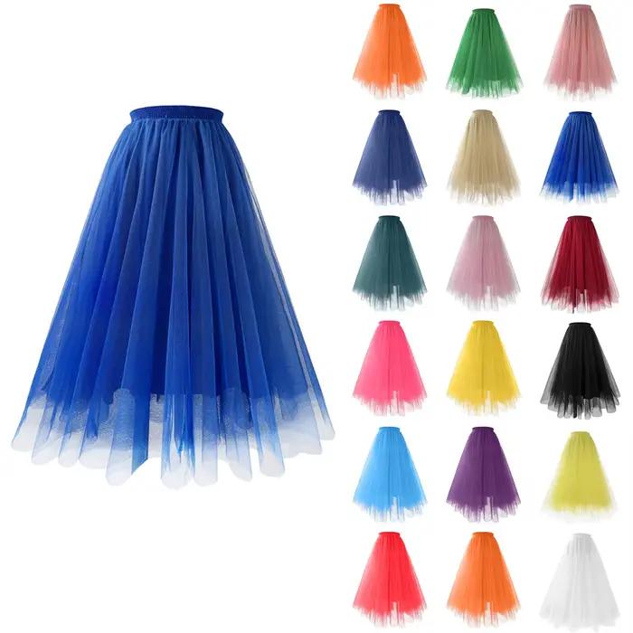 Jupe plissée en maille de couleur unie pour femmes