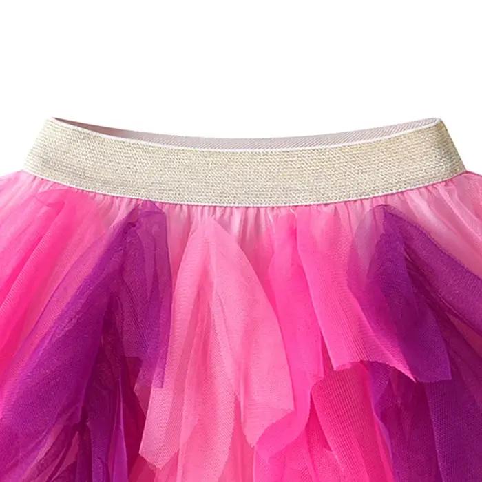 VIKITA filles gâteau jupes enfants maille irrégulière Tulle couches Tutu jupe