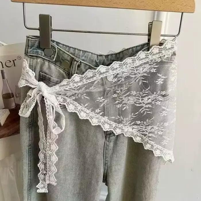 Jupe décorative superposée en dentelle pour femmes