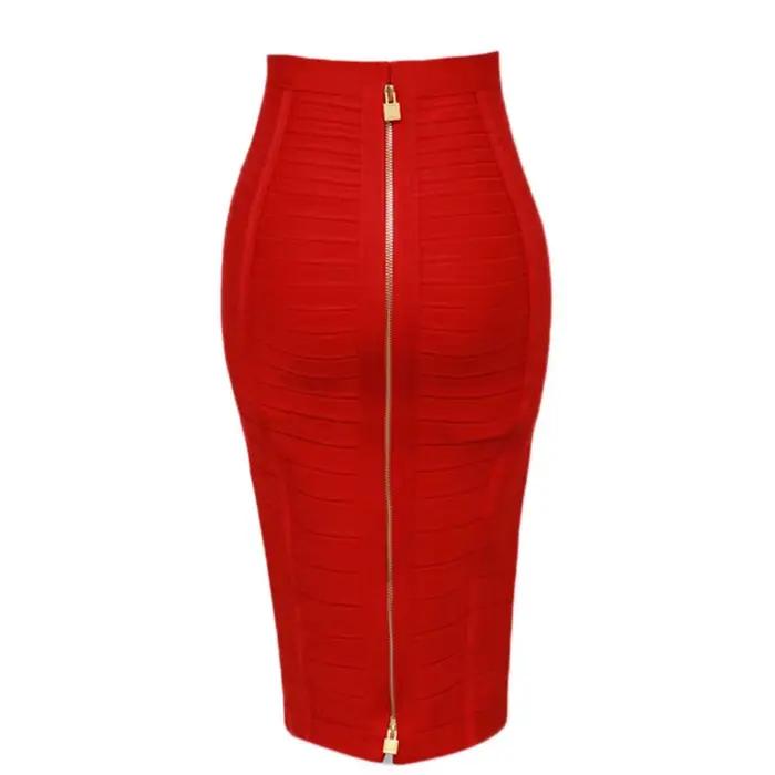Femmes mode d'été Sexy noir rouge Beige blanc jupe de pansement 2026 tricoté élastique doux couleur bonbon