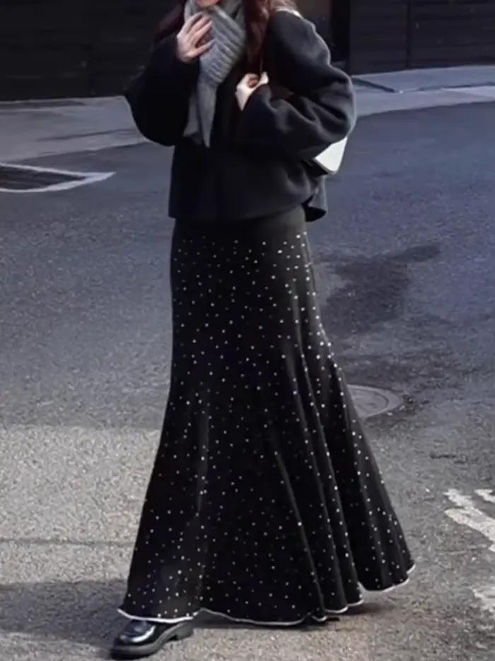 Jupe mi-longue rétro d'inspiration vintage pour femmes