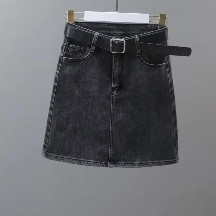 CoAdvantages-Mini jupe courte en jean avec poche pour femme