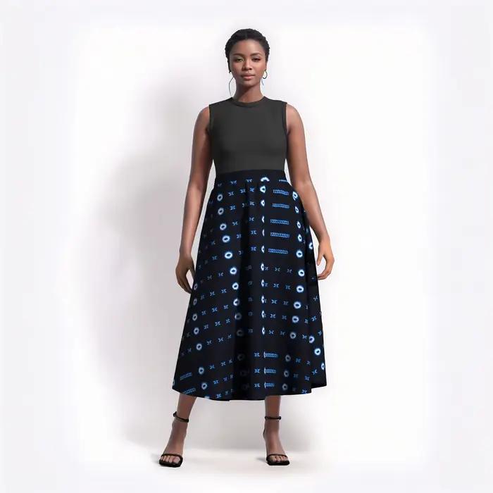 Femme longue Maxi jupe pour femmes africain Dashiki imprimé taille haute jupe dames casual traditionnel Ankara jupe WY820