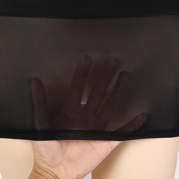 Mini-jupe crayon transparente sexy en nylon et élasthanne pour femmes, vêtements de plage, occasions spéciales et soirées festives