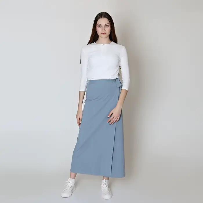 Ensemble chemise et jupe pour femme en coton avec fermeture éclair
