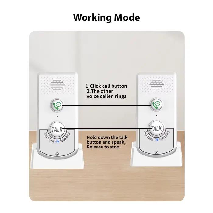 Paquet de 2 Interphones H8-2T sans fil pour appel vocal domestique, Interphone vocal Portable Ultra longue Distance pour personnes âgées