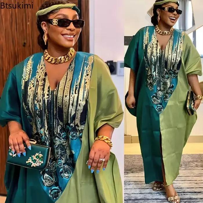 Robes longues de style ethnique africain pour femmes 2026, imprimées traditionnelles, patchwork, abayas musulmanes, hijab, robes amples pour femmes, grande taille