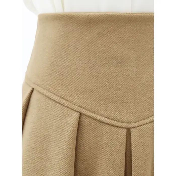 Jupe longue pour femmes automne et hiver taille haute plissée Patchwork mince