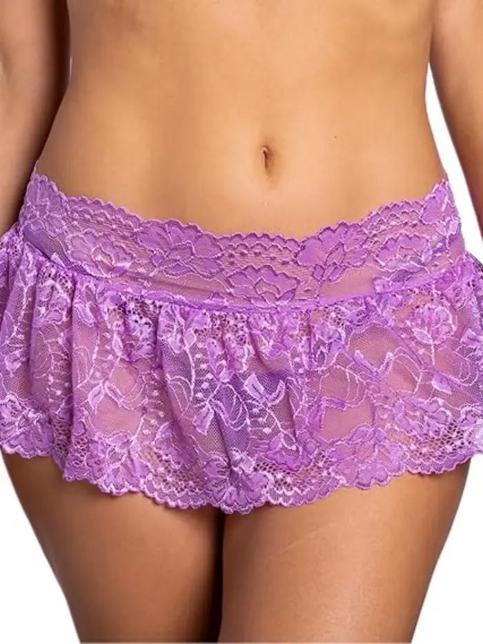 Coquette féerique jupe en dentelle florale voir à travers