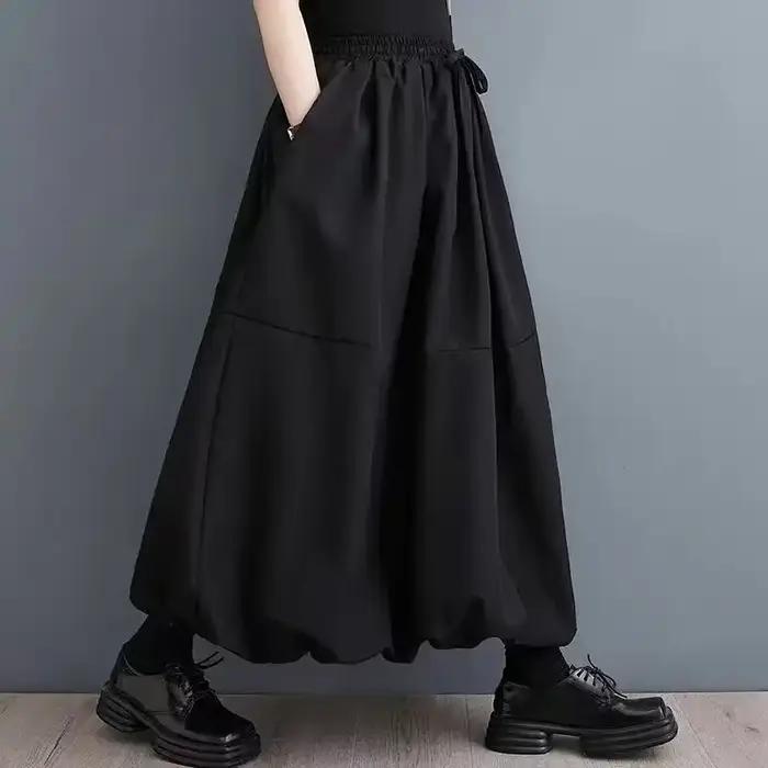 Jupe longue ballon pour femme, taille haute, ceinture élastique, coupe ample