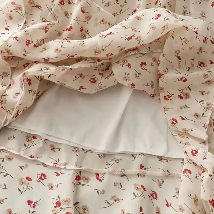 Jupes taille haute en mousseline de soie pour femmes, ourlet irrégulier, volants, chic, élégant, fleur, charmant, streetwear, loisirs, femme, assressenti, mode