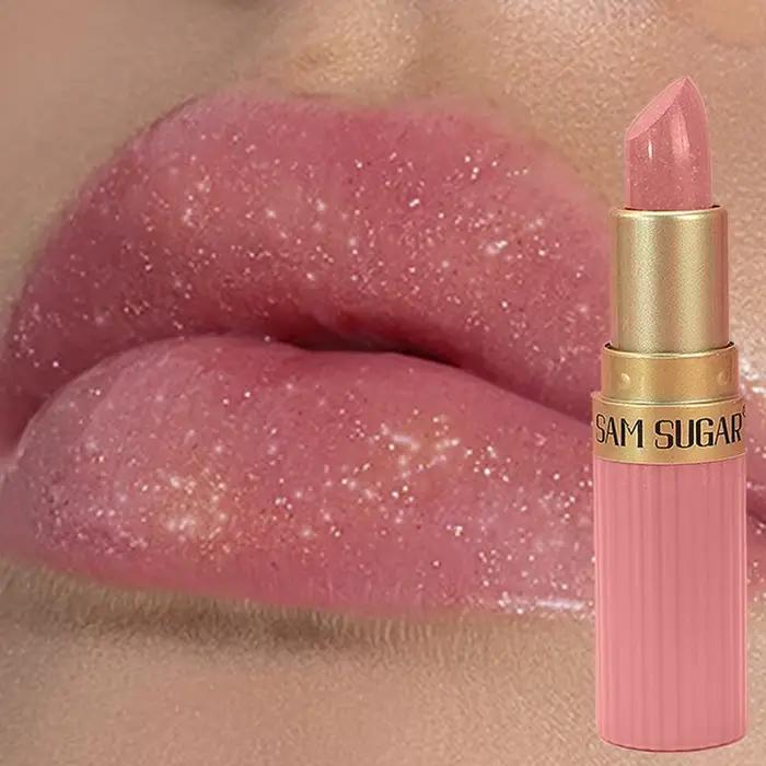 Rouge à lèvres nacré diamant, 6 couleurs, paillettes métalliques brillantes, teinte longue durée, Nude, scintillant, brillant, maquillage