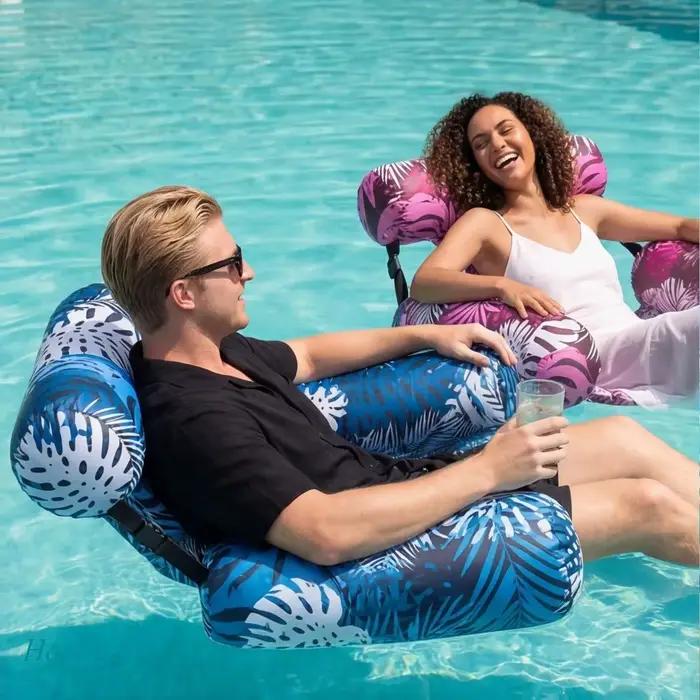 Chaise de piscine gonflable pour adulte, flotteur de relaxation pour lac, plage, jardin, fête, été, détente aquatique