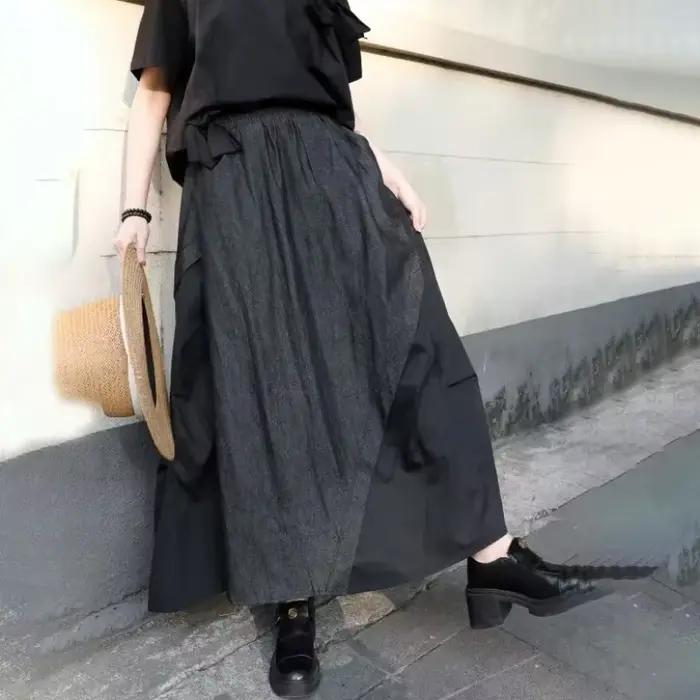 Jupe en jean Yemocile style rétro polyvalente pour femmes ocassions estivales et soirées
