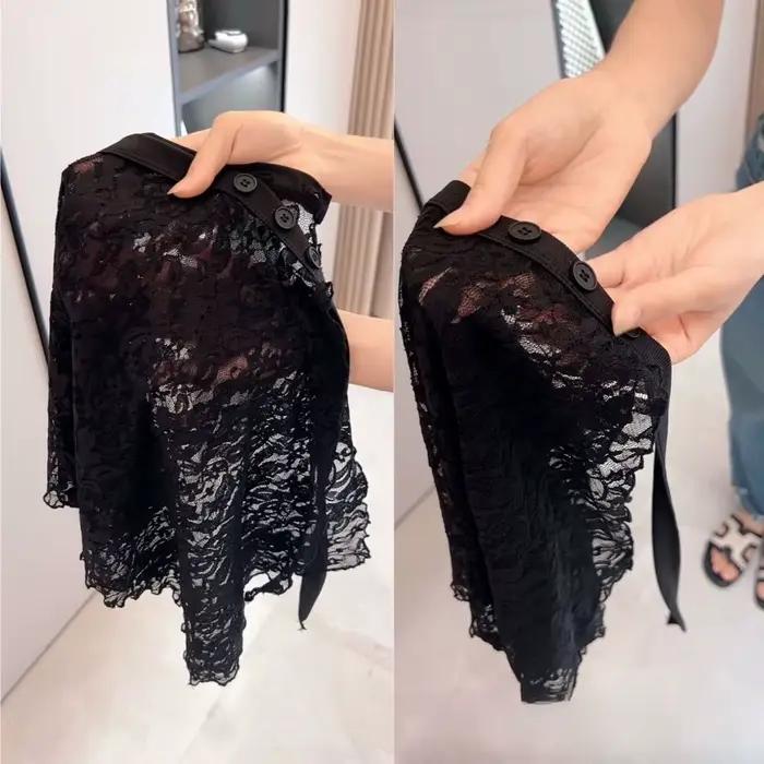 Sous-jupe en dentelle irrégulière, Anti-éblouissement, asymétrique, en maille, robe, Streetwear, taille haute, jupe de sécurité, jupon