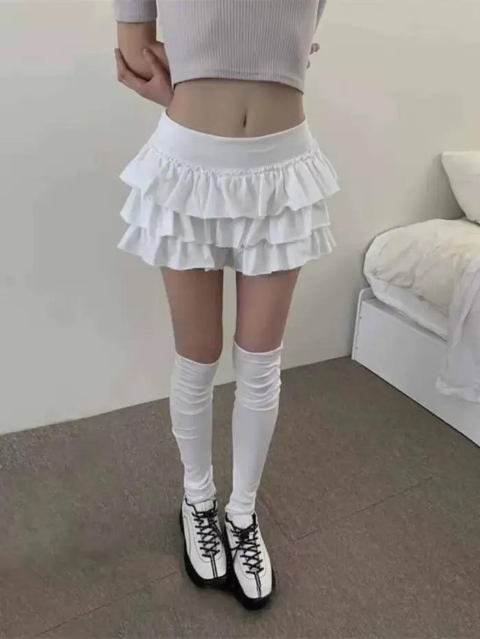 Jupe longue de ballet douce et épicée avec taille élastique et ourlet en dentelle, jupe évasée en forme de gâteau pour jeunes femmes 8PO5