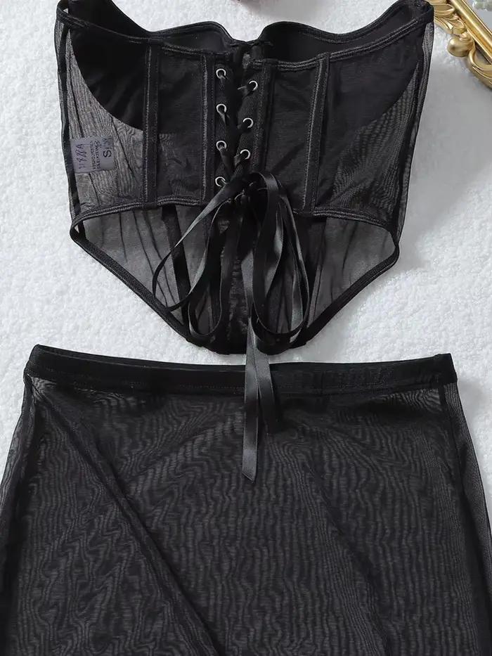 Jupe longue sirène noire Belamimi taille haute