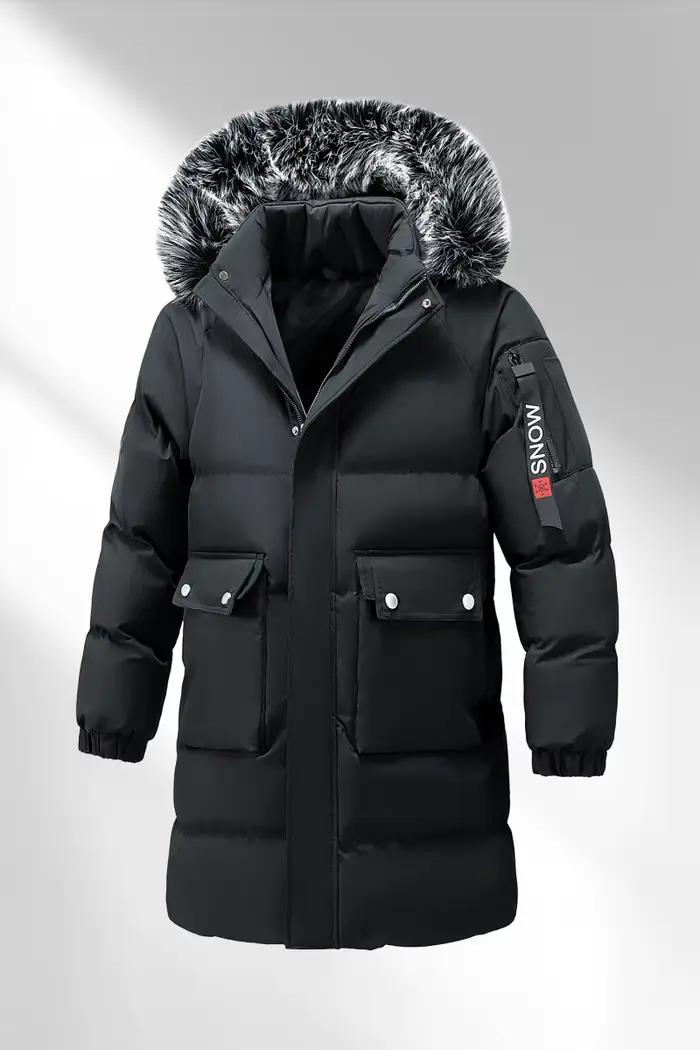 Parka mi-longue en coton épais à capuche pour homme, vêtement d'extérieur chaud et polyvalent, coupe-vent, pour l'hiver, mode décontractée, voyage quotidien