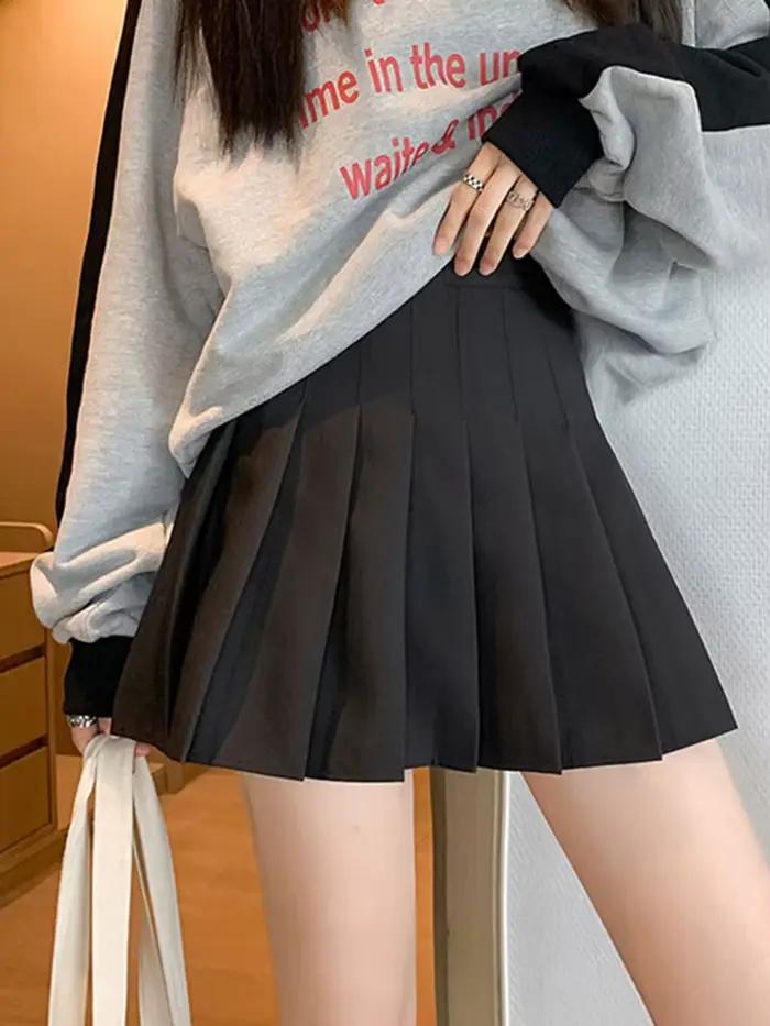 Zjaiss blanc femmes jupes plissées été taille haute fermeture éclair filles danse JK Mini