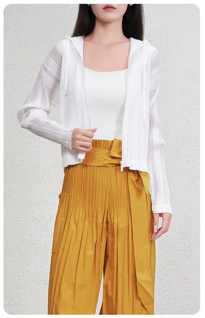 Veste décontractée à capuche ajourée pour femme, nouveau style, tridimensionnelle, légère, amincissante, courte, cardigan anti-UV.