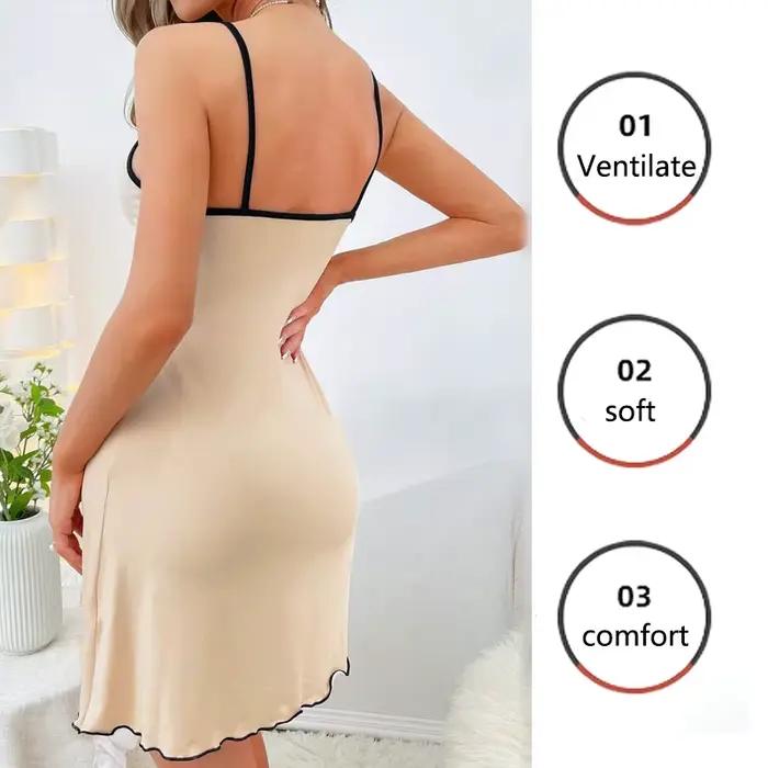 Jupe courte à bretelles pour femmes, pyjama confortable, vêtements de loisirs, dessin animé ours imprimé, lettre extérieure, chemise de nuit, nuits chaudes été automne occasions spéciales