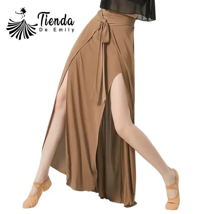 Jupe fluide pantalon femmes danse classique pratique culottes ceinture enveloppante danseuse formation Fusion fée Ballet Dancewear côté fendu nouveau