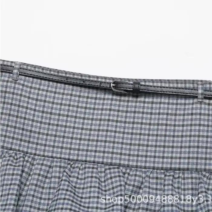 Jupe-culotte à carreaux style collège français Printemps/Été 2026