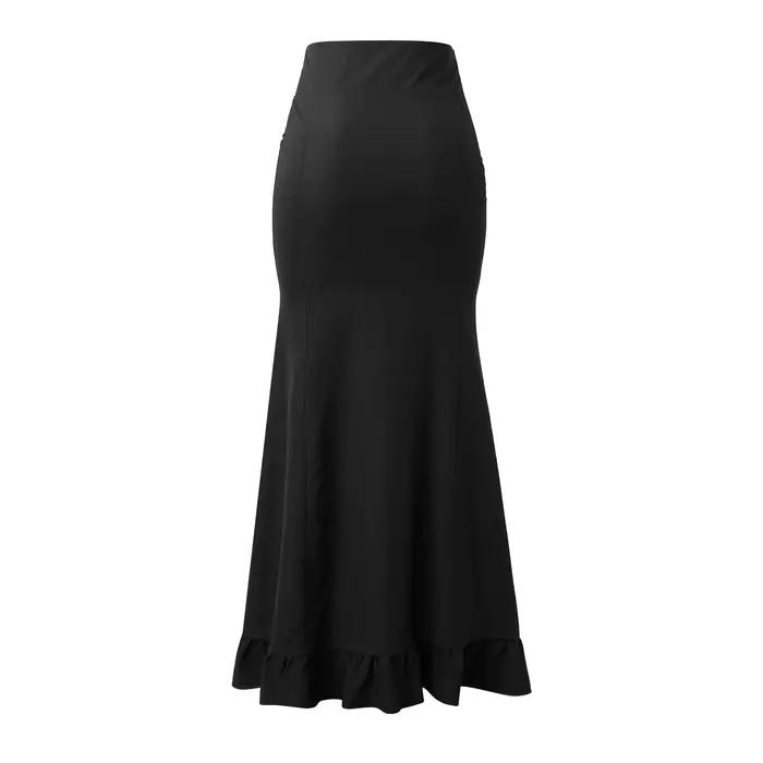 Vintage gothique longues jupes de fête femmes à lacets bord à volants Punk queue de poisson jupe nouvelle taille haute