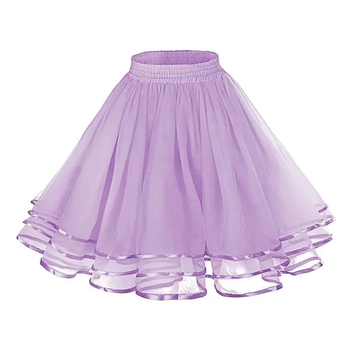 50CM Tutu jupe pour femmes extensible Mini évasé