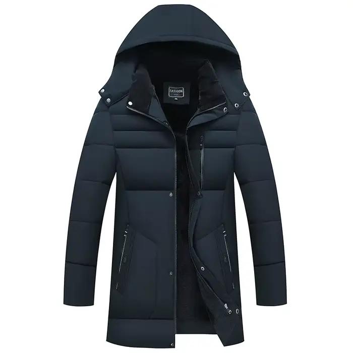 Manteaux d'hiver chauds en duvet de canard pour hommes, vestes longues matelassées à capuche, parkas décontractées unisexes, vestes chaudes coupe-vent de qualité pour couples, pour l'extérieur 