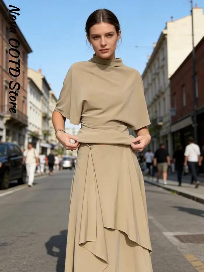 Ensemble jupe élégante à ourlet irrégulier pour femme