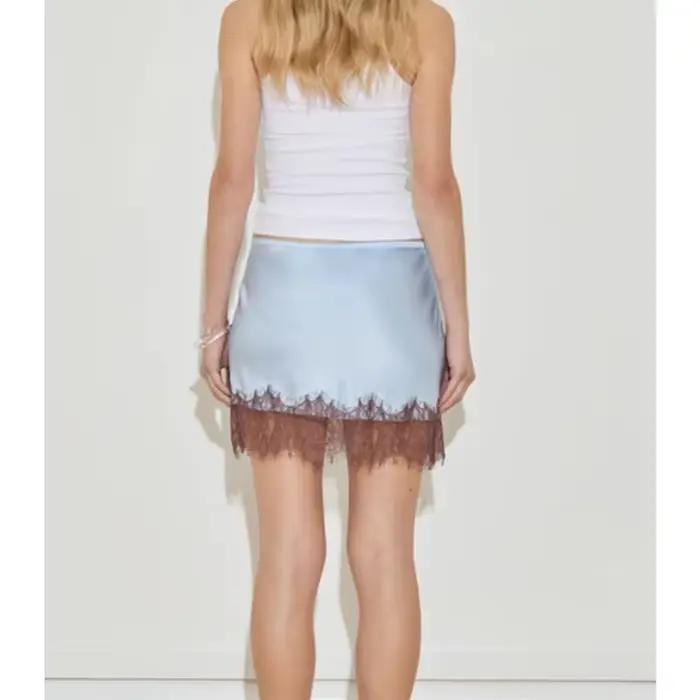 Mini-jupe sexy en dentelle patchwork pour femme, élégante, droite, élastique, décontractée, ajustée, mode streetwear