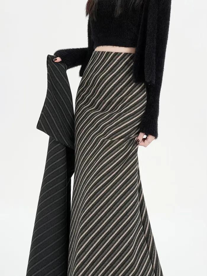 Jupe mi-longue amincissante taille haute pour femmes