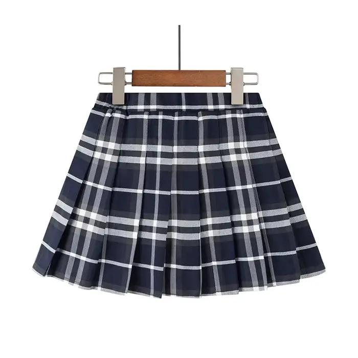 Fille jupe plissée école Campus uniforme adolescent à adulte taille une ligne plissée jupe à carreaux JK danse Performance tenue enfant grande taille
