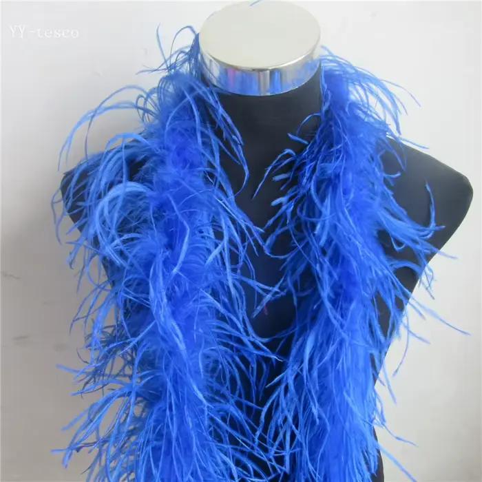 Jupe Boa en plumes d'autruche bleu clair, garniture pour costume de fête, décorations de mariage, 20 m, 2006