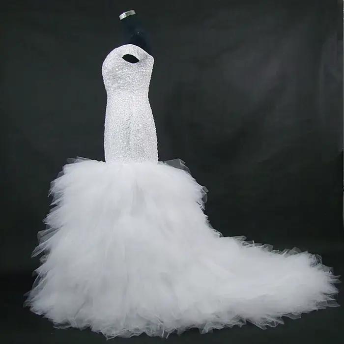 Robes de mariée et de soirée asymétriques à une épaule, dos nu, sexy, en dentelle, coupe ajustée, longues, avec traîne, en tissu principal, différentes tailles