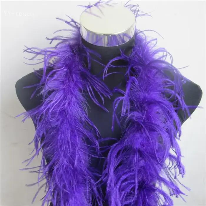 Jupe Boa en plumes d'autruche bleu clair, garniture pour costume de fête, décorations de mariage, 20 m, 2006
