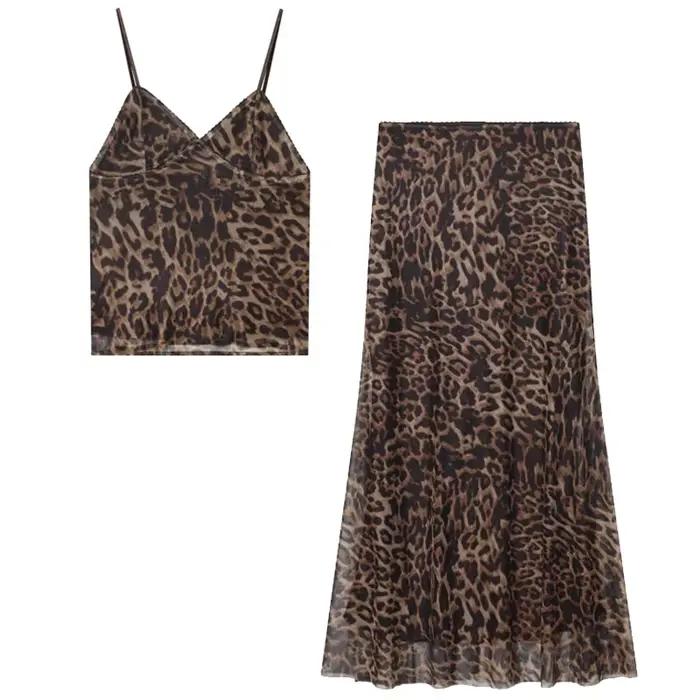 Ensemble jupe en tulle imprimé léopard HXAO pour femme