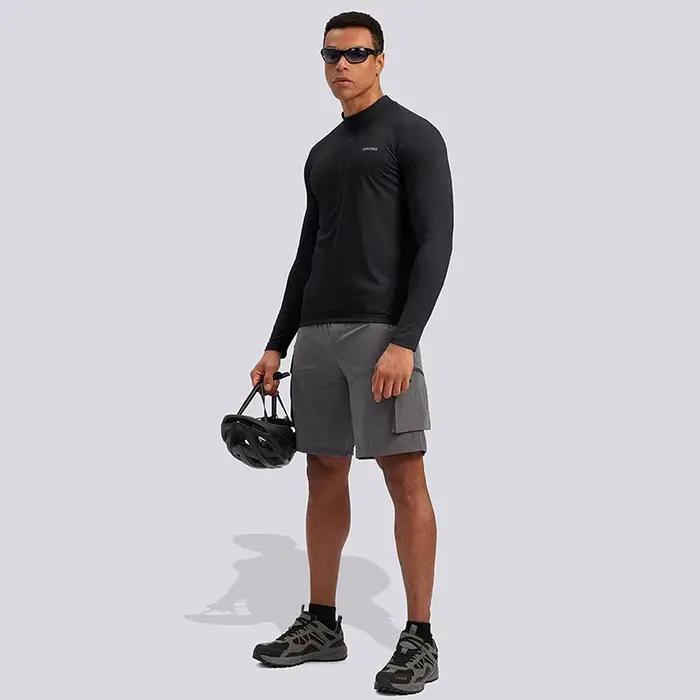 Maillot de cyclisme pour hommes à manches longues 3 poches bras de vélo Protection solaire rafraîchissant respirant Maillott manches longues maillot de cyclisme