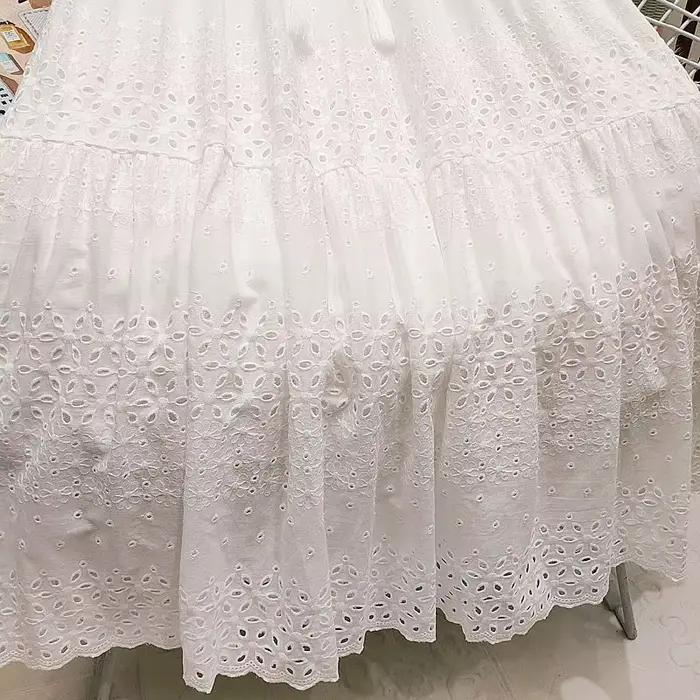Jupe longue en dentelle évidée au crochet pour femme