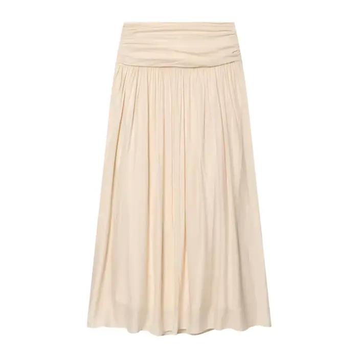 Ensemble Silhouette Large Été 2026 avec Détails Bordés en Bois 1334190 Jupe et 1334196