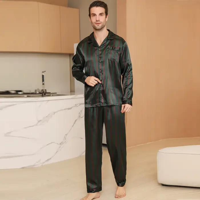 Pyjama à manches longues pour hommes beaux vêtements pour la maison cardigan fin décontracté vêtements de nuit été printemps automne
