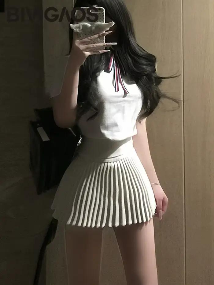 BIVIGAOS Jupe courte de sport taille haute pour femme