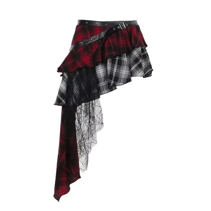Jupe trapèze gothique taille haute pour femmes