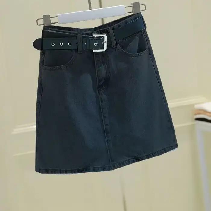 CoAdvantages-Mini jupe courte en jean avec poche pour femme